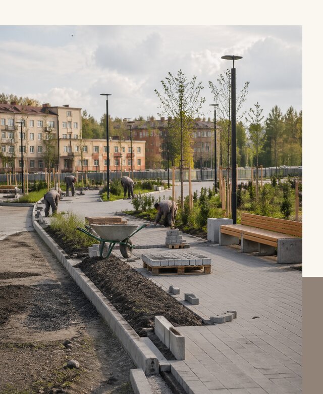Благоустройство сквера в Москве с проектированием и реализацией
